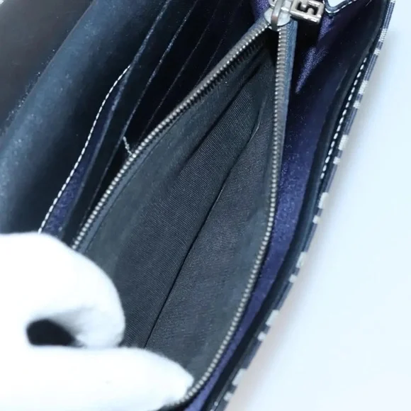 Authentic Vintage Fendi Zucchino Canvas Long Wallet - Navy & Beige - EUC - Picture 14 of 15